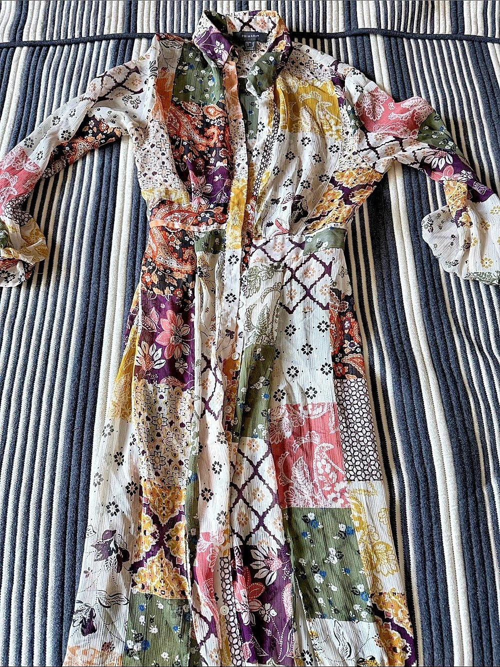 PRIMARK Patchwork Maxi Dress in Multicolor Size Medium